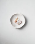 Cream Speckled Scallop | Gold & Gemstone Setting